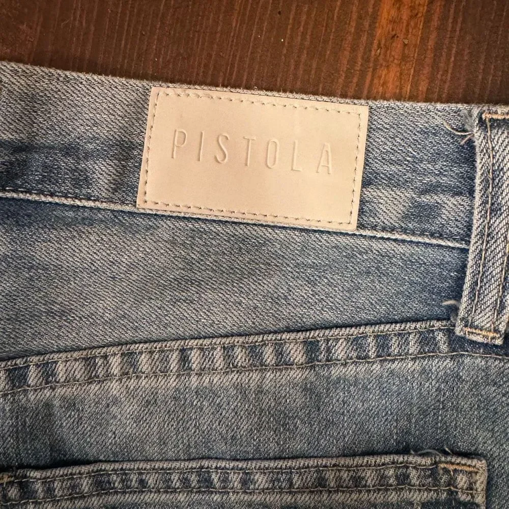 Pistola Nova Relaxed High Rise Cut Off Sante Fey Frayed Size 27 Denim Shorts